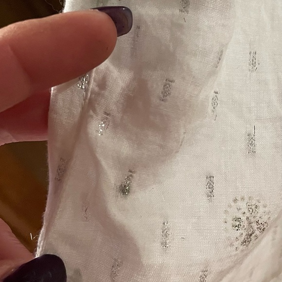 Girls size 10 white cotton summer dress with sequins and glitter. - Picture 3 of 6